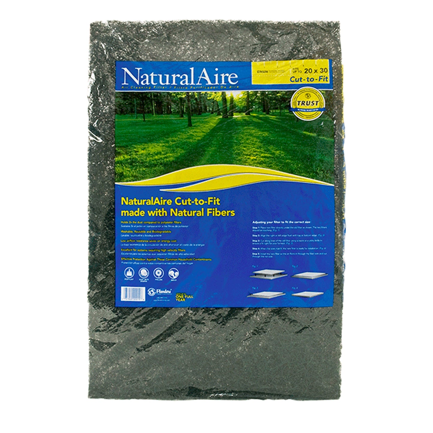 20x30x1 NaturalAire Residential Cut-to-Fit Natural Fiber Washable Filter (6 pack)