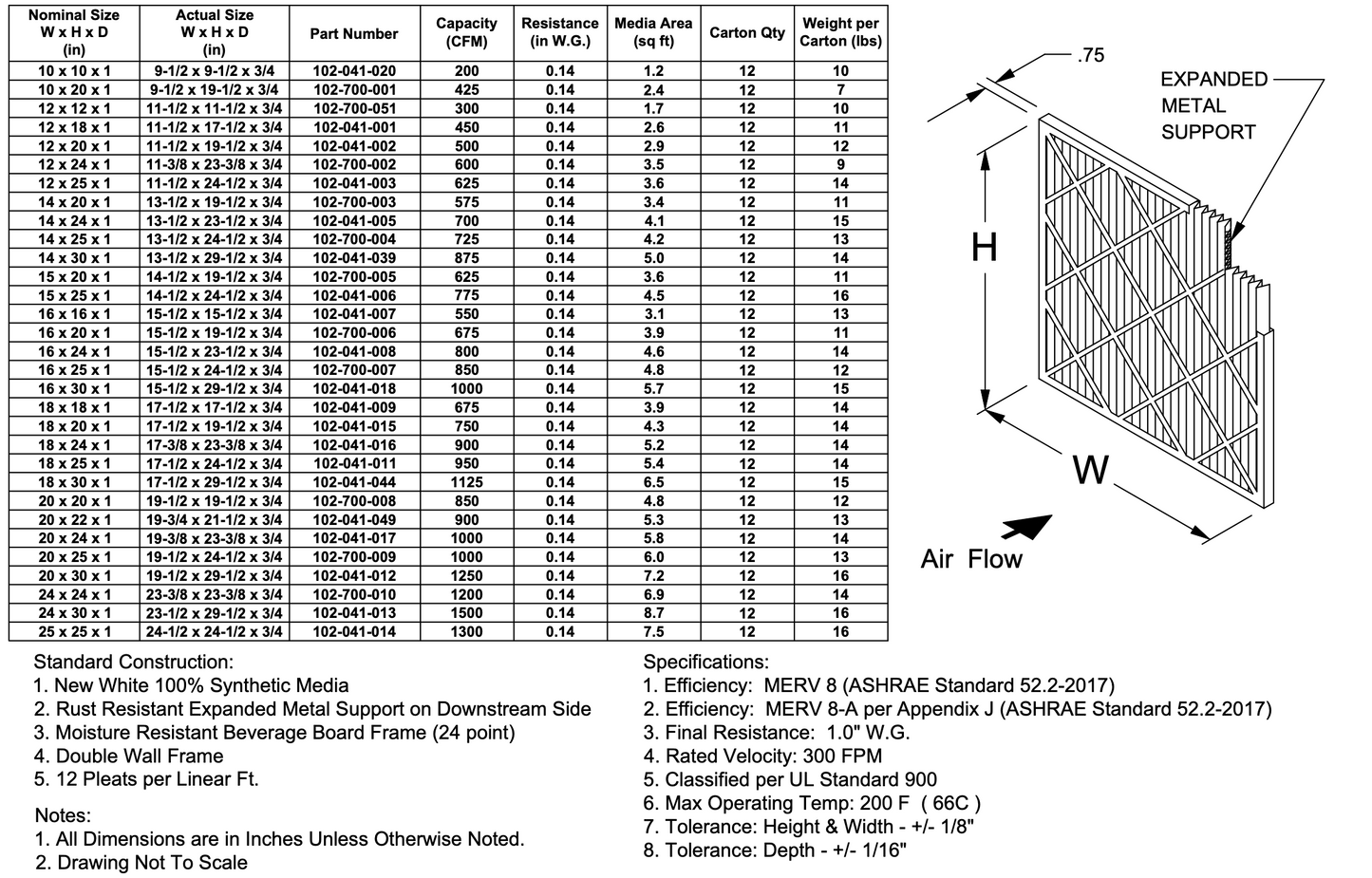 Koch Multi-Pleat XL8 Standard Capacity MERV 8 (12 Filters)